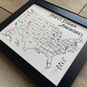 Push Pin Map, Personalized Gift, Travel Map USA, United States, Second Anniversary Cotton, Vacation Travel Tracker, Unique Fathers Day Gift image 2