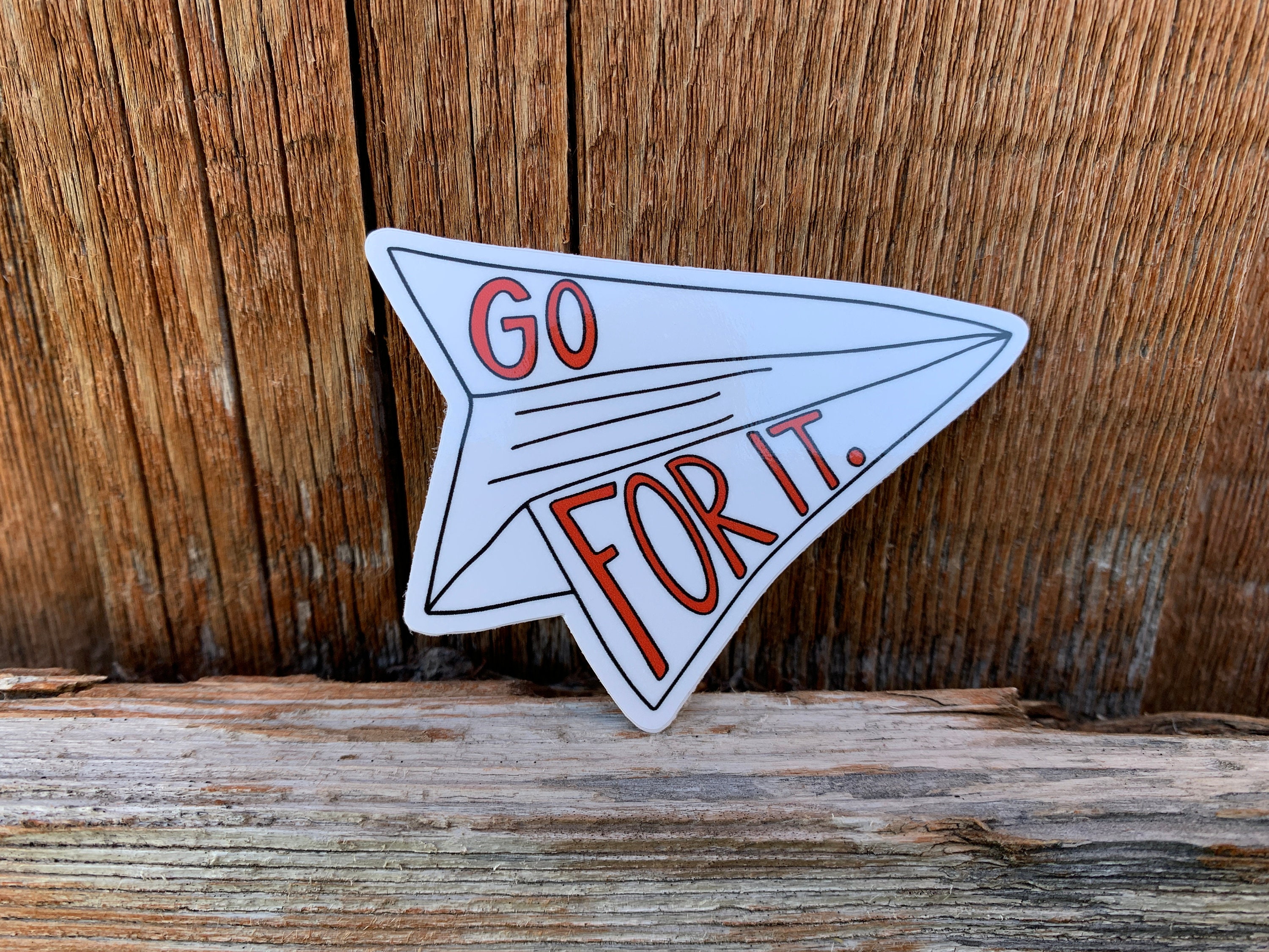 Paper Airplane Vinyl Sticker: Motivational 'go for It' Decal - Etsy