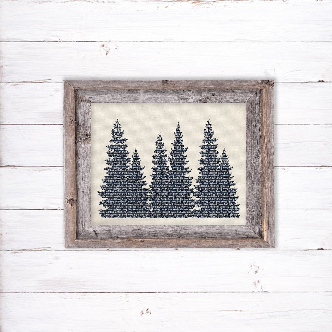 Pine Trees Typography Nursery Print, Outdoor Nursery Theme, Baby Boy ...
