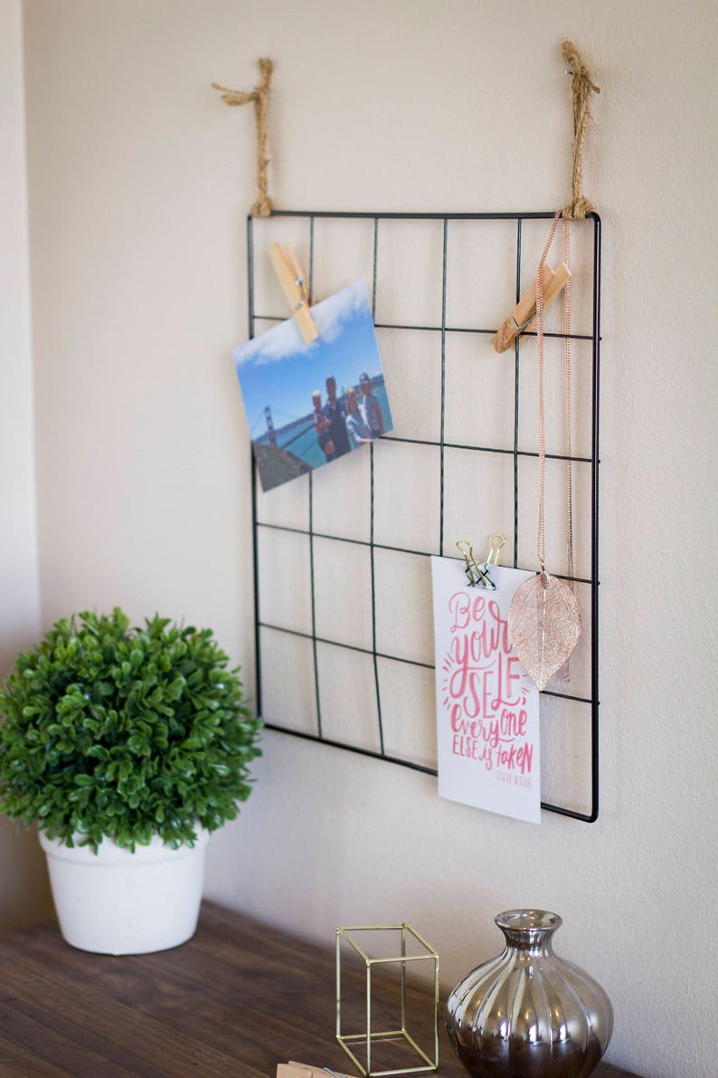 Wire Wall Grid Photo Display College Dorm Decor Graduation Etsy