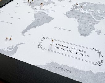 Watercolor World Push Pin Personalized Map, Custom Push Pin Map for Travels, Retirement Gift for Parents, Travel Bucket list, Gift for Him