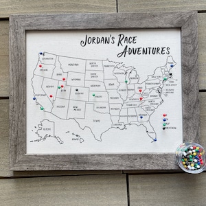 Push Pin Map, Personalized Gift, Travel Map USA, United States, Second Anniversary Cotton, Vacation Travel Tracker, Unique Fathers Day Gift image 8