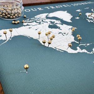 World Push Pin Personalized Map, Custom Push Pin Map for Travels, Retirement Gift for Parents, Travel Bucket list, Gift for Him image 19