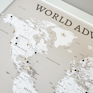 World Push Pin Personalized Map, Custom Push Pin Map for Travels, Retirement Gift for Parents, Travel Bucket list, Gift for Him image 15