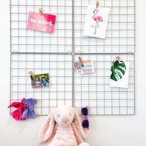 Wire Wall Grid, Photo Display, Office Decor, Dorm Decor, Grid Memo Board, Gift for her, Graduation Gift, Craft Room Decor, Vision Board image 10