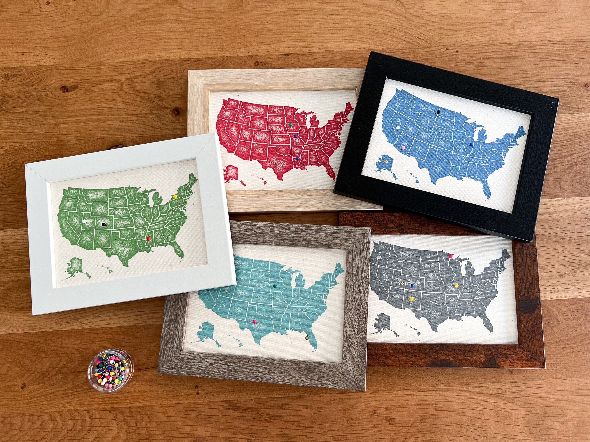 Mini Push Pin Map, Small Map of USA Travel Tracking, Van Trailer Map ...