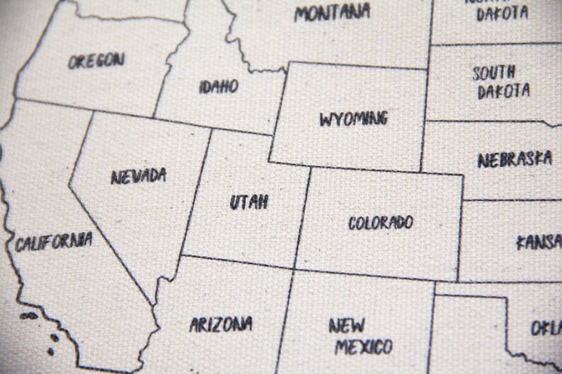 Travel Map with Push Pins to Track Travels, USA Push Pin Map, US Wall Decor United States, Anniversary Cotton Gift, Family Vacation Life RTS image 4