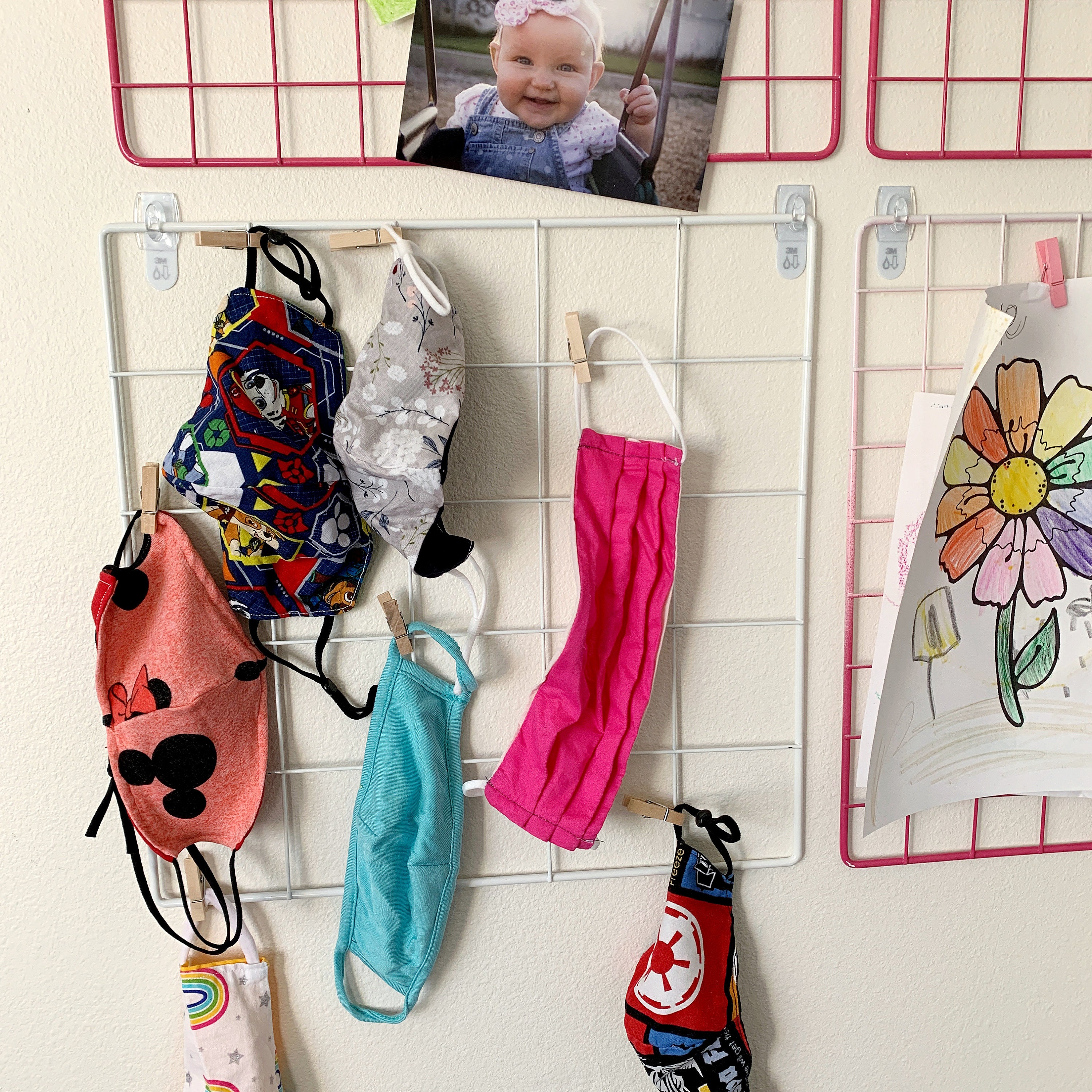 Face Mask Hanger and Organizer Wire Wall Grid Mask Drying Etsy