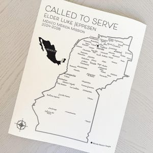 Missionary Map: Push Pin USA LDS Mission Tracker, Custom Keepsake Gift afbeelding 5
