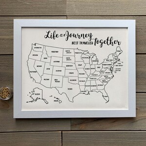 Travel Map with Push Pins to Track Travels, USA Push Pin Map, US Wall Decor United States, Anniversary Cotton Gift, Family Vacation Life RTS image 6