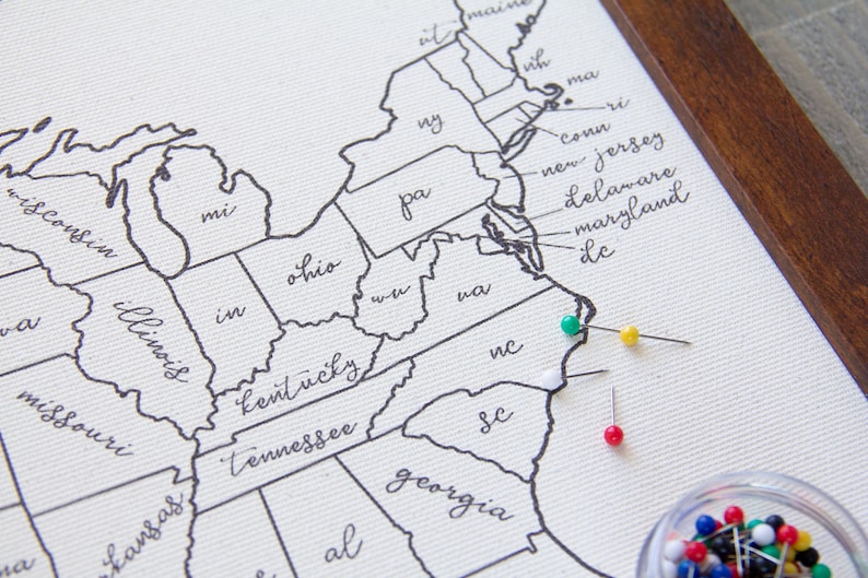 DIY Kit Push Pin Map Make Your Own Push Pin Map Custom Map - Etsy
