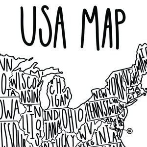 USA Map Printable, Homeschool Decor, Large Poster, Art, Print, Sales ...