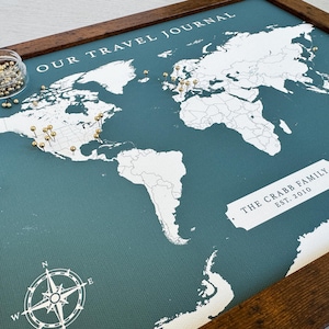 World Push Pin Personalized Map, Custom Push Pin Map for Travels, Retirement Gift for Parents, Travel Bucket list, Gift for Him image 5