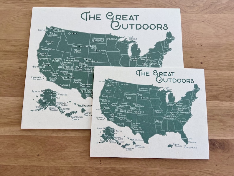 DIY National Park Push Pin Map With Tree Push Pins Great Etsy