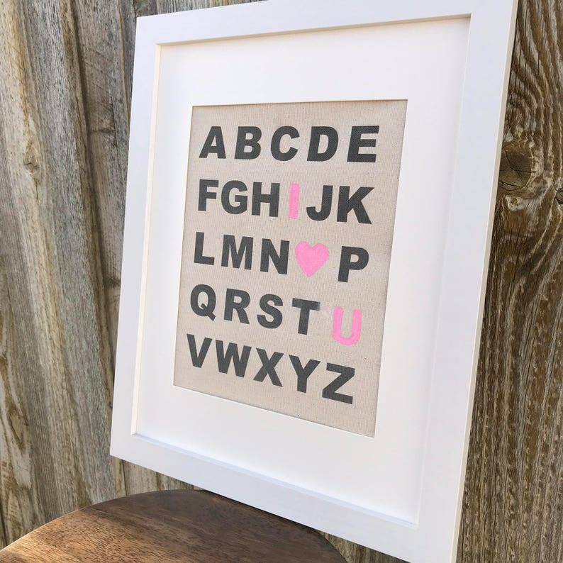 ABC I Love You Canvas ABC Wall Art Alphabet Kids Room Etsy