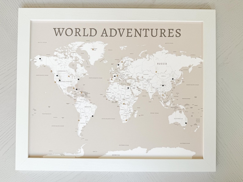 World Push Pin Personalized Map, Custom Push Pin Map for Travels, Retirement Gift for Parents, Travel Bucket list, Gift for Him image 14