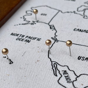 DIY Push Pin World Travel Map, Do It Yourself Kit, Personalized Cotton Anniversary Gift, Travel Tracking Vacations, Wedding Gift, Custom
