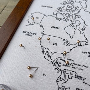 World Push Pin Personalized Map, Custom Push Pin Map for Travels, Anniversary Cotton Gift, Unique Wedding Gift for couple, Globetrotter Gift image 6