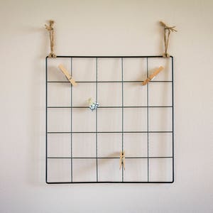 Wire Wall Grid, Photo Display, College Dorm Decor, Graduation Gift, Grid Memo Board, Vision Board, Student Gift, Office Decor, Craft Room 画像 7