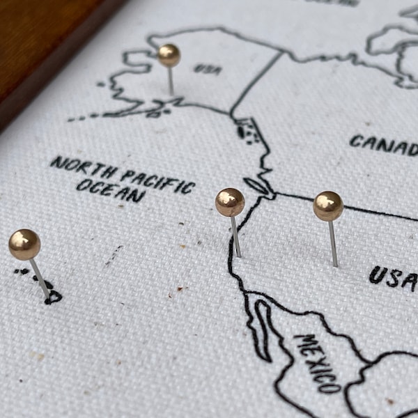 World Push Pin Personalized Map, Custom Push Pin Map for Travels, Anniversary Cotton Gift, Unique Wedding Gift for couple, Globetrotter Gift