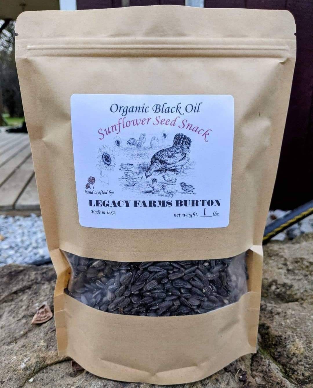 1 Lb Organic USA Farm Black Oil Sunflower Seeds Treats for Birds, Farm