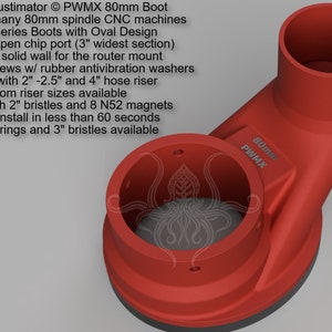 2024&#39; Dustimator © 80mm PWMX CNC Dust Shoe (Magnetic Base Dust Shoe for 80mm spindle)