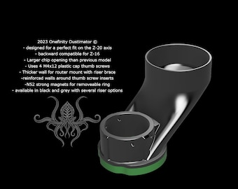 Dustimator © for Onefinity Elite w/ Z-20 Axis & Makita RT0701C- (with magnetic removeable 2" bristles base)