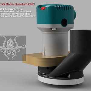 New for 2023 --- Dustimator © for Bob&#39;s Quantum CNC - Makita RT0701C- (with magnetic removeable 2&quot; bristles base)