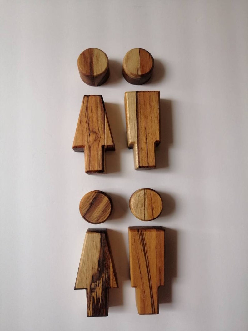 Modern Decorative Restroom Sign wooden peoples - Etsy