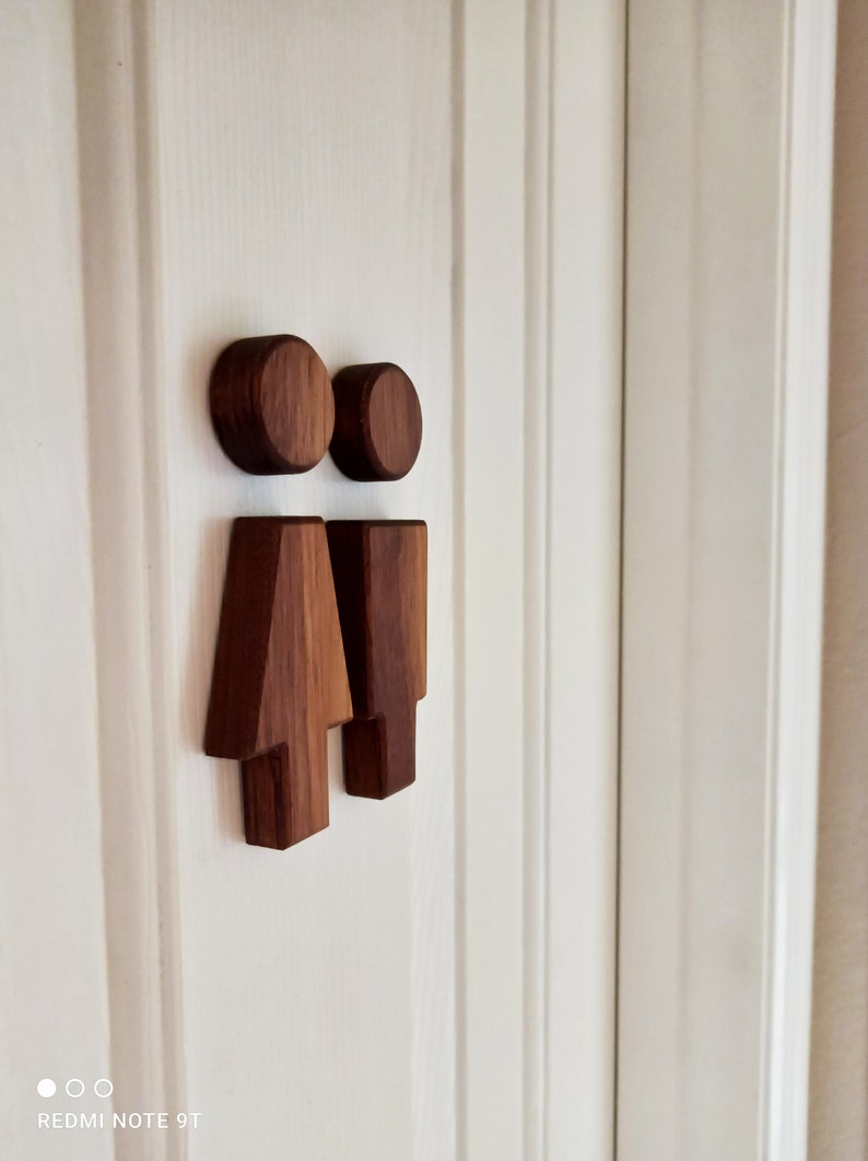 Modern Decorative Restroom Sign wooden peoples - Etsy