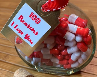 50 Capsules Lettres Message Bouteille Verre + 1 Bouteille - Idée Cadeau Amour Saint Valentin Anniversaire