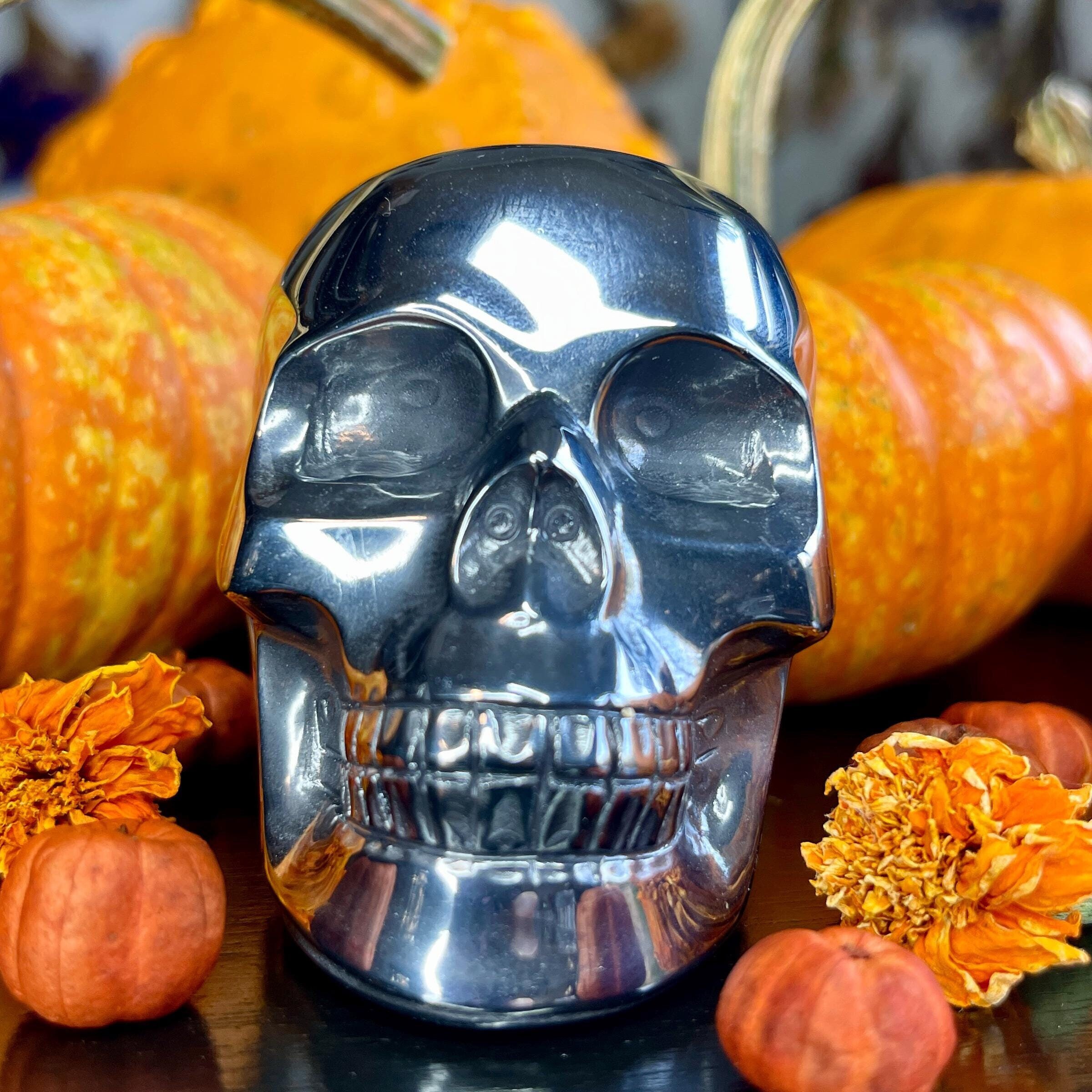 Terahertz Skull | Crystal Skull | Samhain | Halloween Decor | Altar Tool | Spooky Decoration