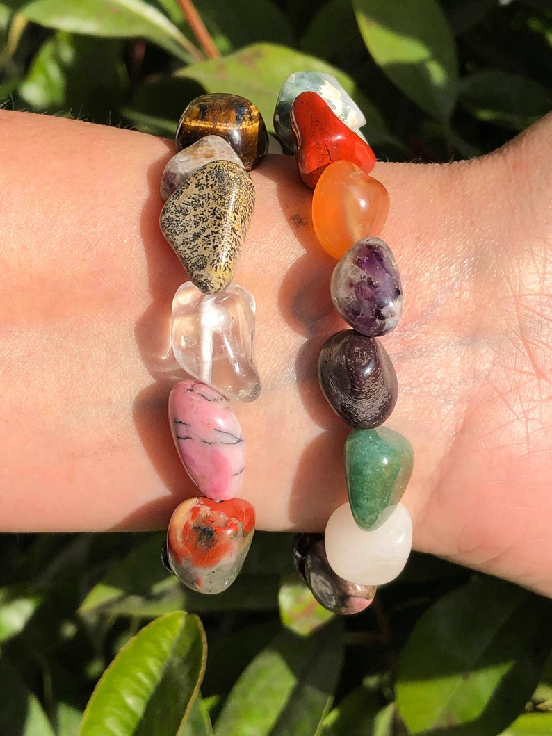 Multi Stone Chunky Stretchy Bracelet