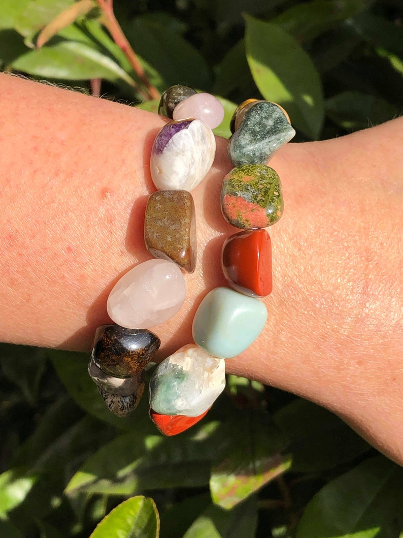 Multi Stone Chunky Stretchy Bracelet