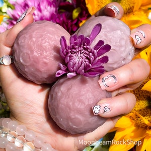 Pink Opal Crystal Moon | Stocking Stuffer | Christmas Gift | Crystal Sphere |  Full Moon | Witchy Decor | Gift for Witch | Pagan | Wiccan
