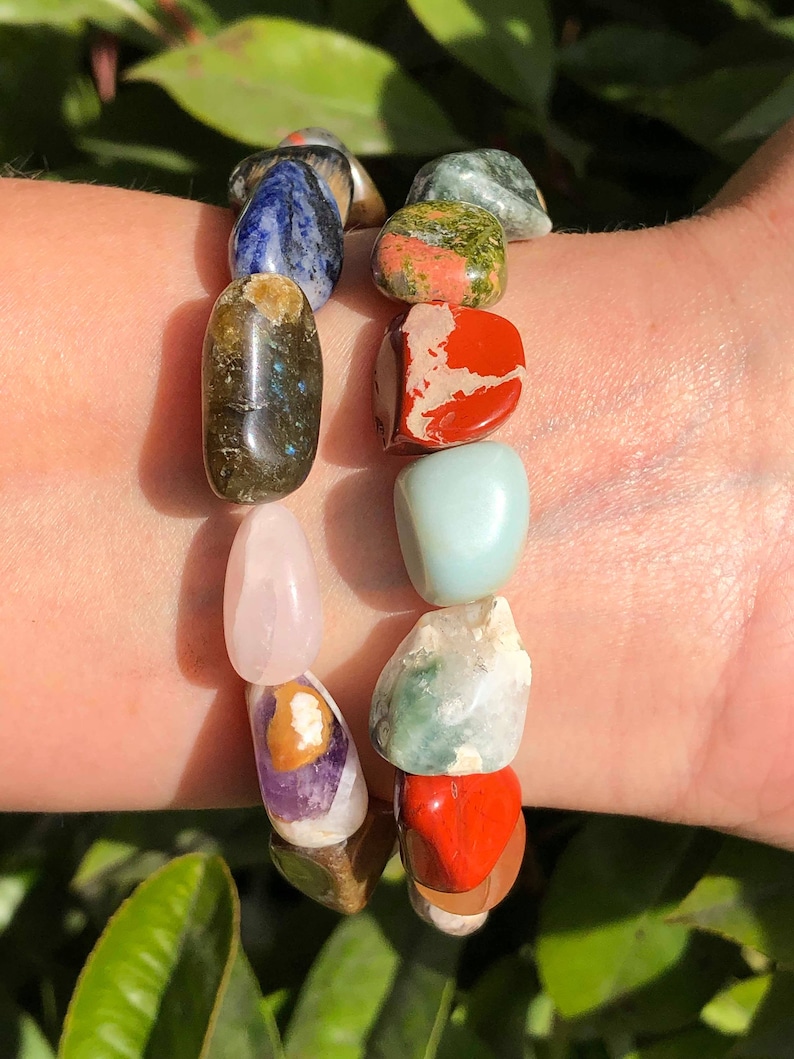 Multi Stone Chunky Stretchy Bracelet