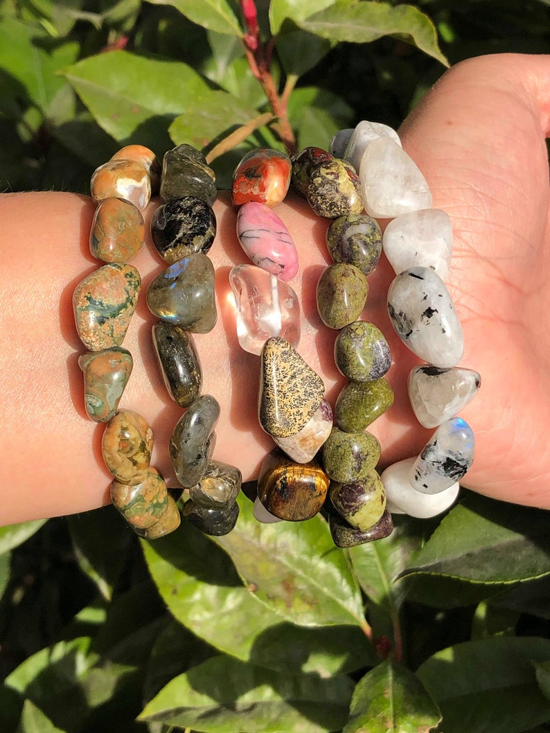Multi Stone Chunky Stretchy Bracelet