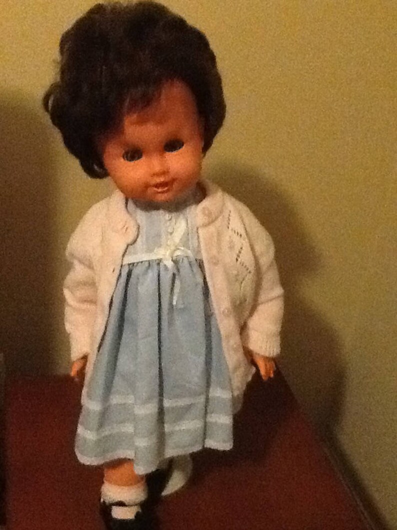 Vintage Large 23 Inch Rubber Doll Rare Collectible Blue Eyed image 0