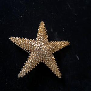 Vintage Starfish Pin Brooch - Gold Tone