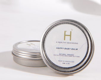 Happy Baby Balm - Baby Bum Protection - Soins naturels - Cadeau de douche de bébé écologique - Coffre-fort en tissu - Cyclisme