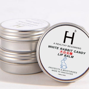 White Rabbit Candy Lip Balm Natural Beauty Products Eco-Friendly Packaging Care Package image 2