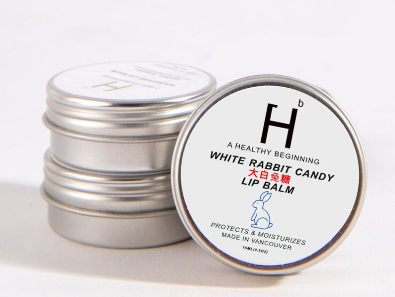 White Rabbit Candy Lip Balm Natural Beauty Products Eco-Friendly Packaging Care Package image 2