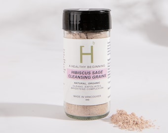 Grains exfoliants écologiques - Grains nettoyants à la sauge d’hibiscus - Cadeau de fête des mères - Peau lisse et illuminée - Respectueux de l’environnement - Soins personnels