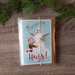 Pack de 10 : c’est la saison pour les calins ! Carte de vœux illustrée