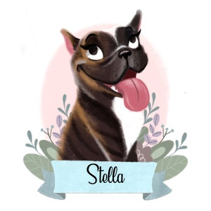 Benutzerdefinierte Pet Portrait Hund oder Katze im Disney-Stil illustriert