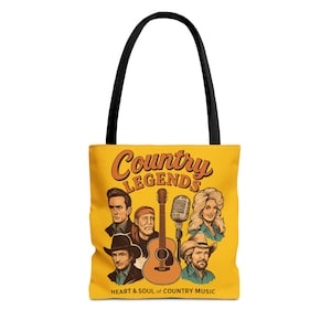 Country Legends Tote Bag - Heart & Soul of Country Music | Perfect Gift for Music Lovers, Concerts, Festivals, Collectors, and Fans