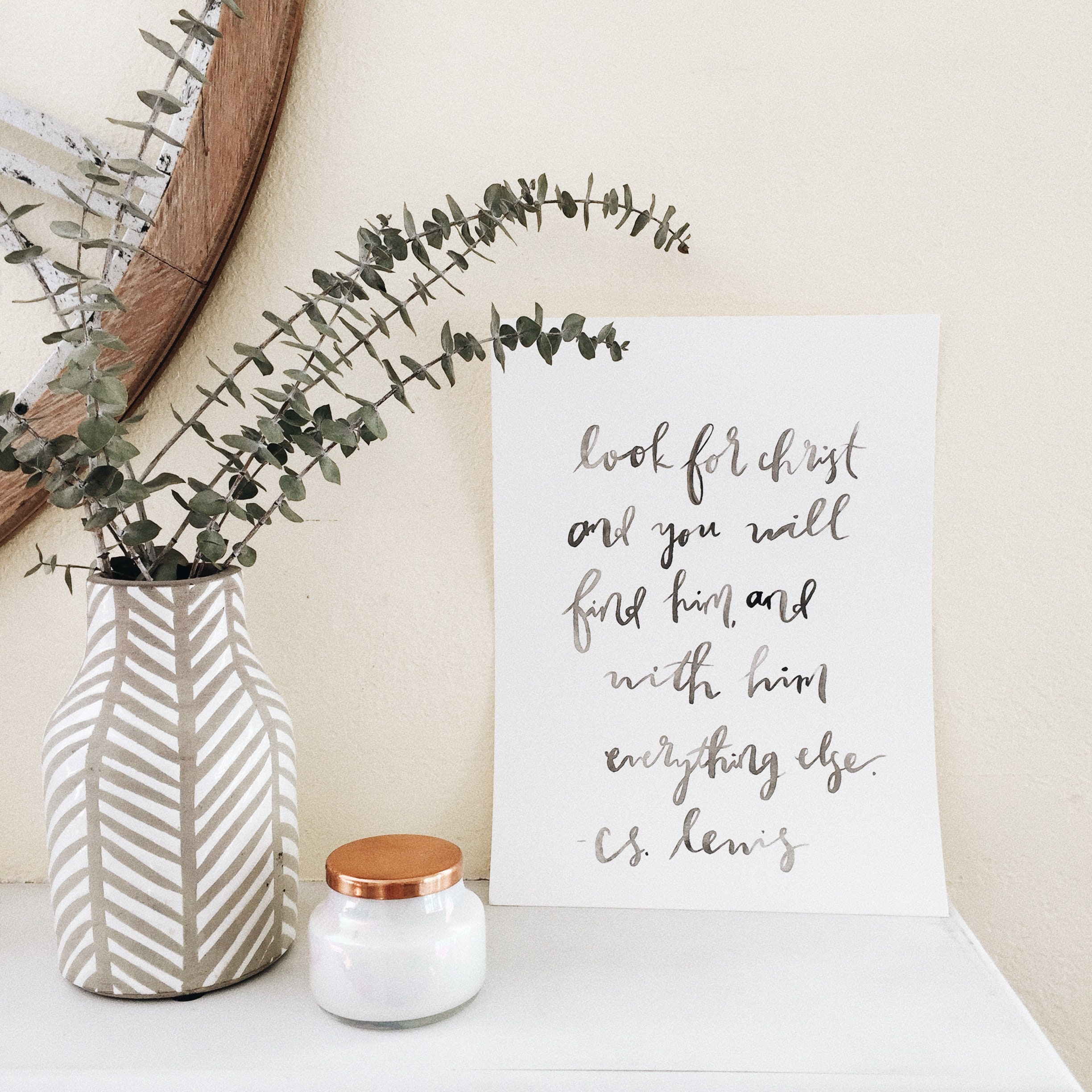 Signs Lewis Watercolor Quote Hand Lettering Quote Wall Hanging Watercolor Quote C.S Wall