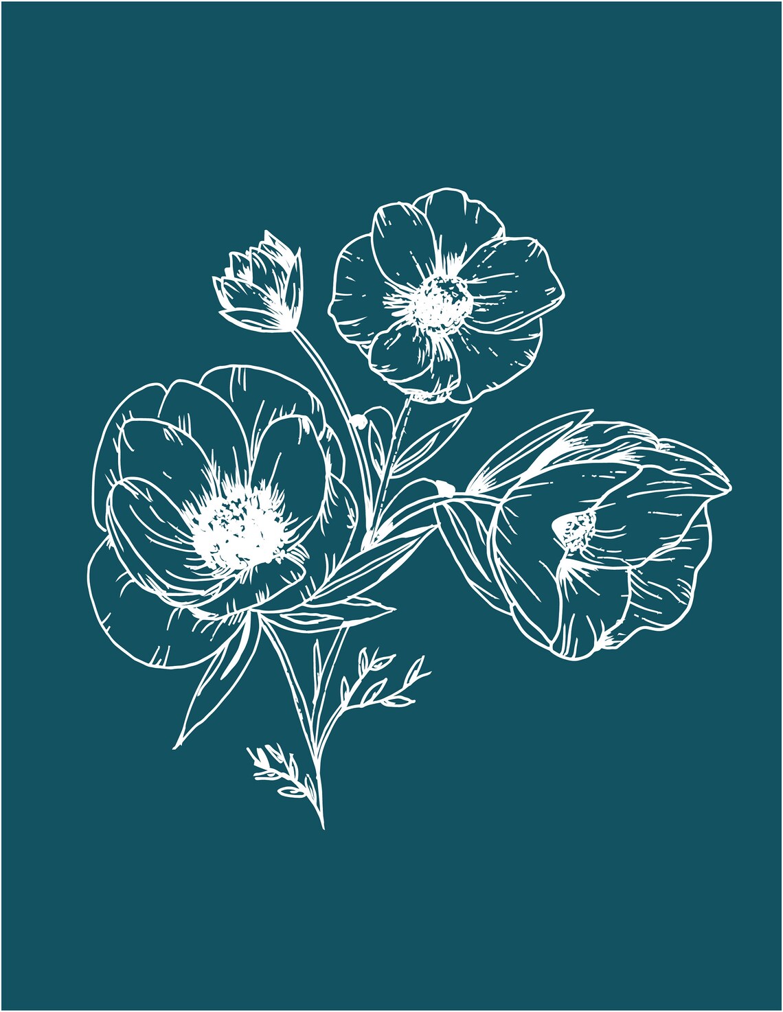 Flower Print Digital Print Flower Print Minimalist | Etsy
