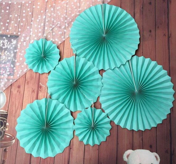 6pcs Lot Diy Tiffany Fold Hand Craft Paper Fan Festival Etsy