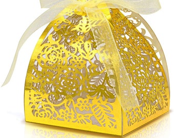 Wedding Decoration Chocolate Box Candy Box 3D hollow  Ribbon Laser Cutting Gift Box For Wedding Favor Box-Birthday Party -Gift Box